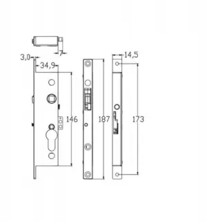 Door lock set with lock body, lock tongue, lock catch box and linkage rod .png